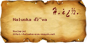 Haluska Éva névjegykártya
